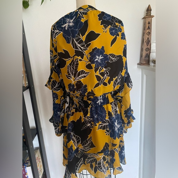 Parker Women's Gigi Long Sleeve Tie Neck Smock Waist Short Dress - Picture 5 of 8